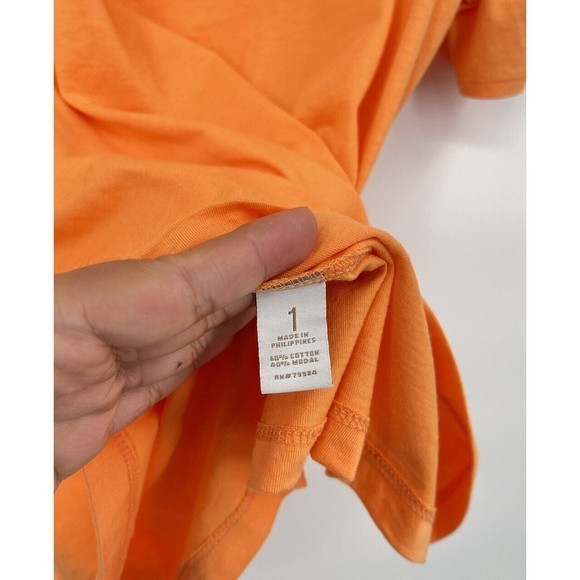 Chico's Short Sleeve V-Neck Orange /melón Color Women's T-Shirt Size 1 - Picture 4 of 7